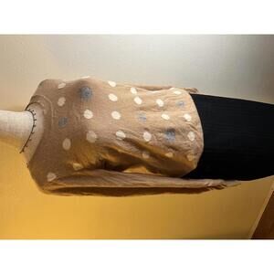 Cozy Cashmere Polka Dot Women's Sweater - Soft Camel & Cream